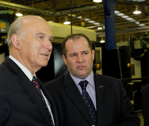 Vince Cable visits Bromford Industries with Mike Smith